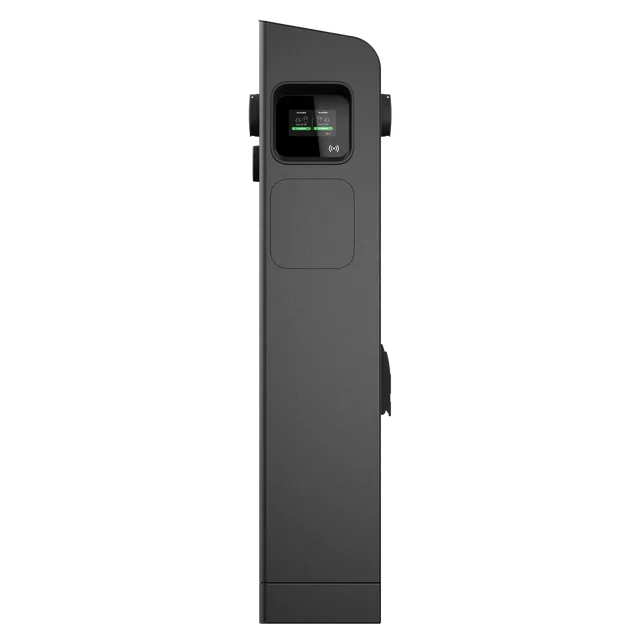 Etrel INCH DUO ar divām Type 2 rozetēm un LCD ekrānu